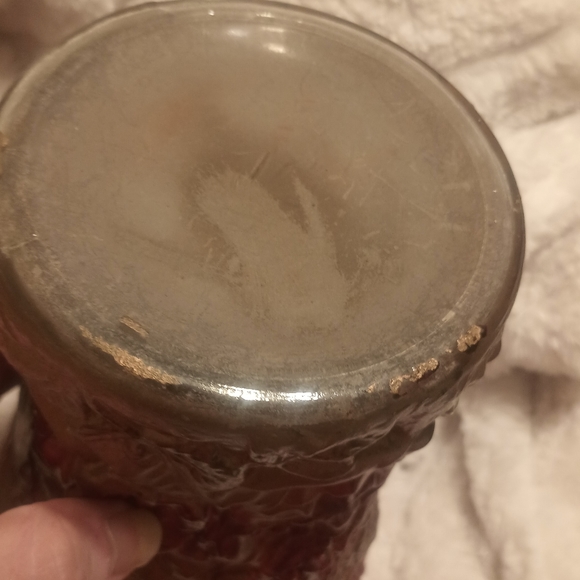 HP 9/9! Antique Victorian Large Goofus Glass Vase Two Birds Floral Background - Picture 12 of 15